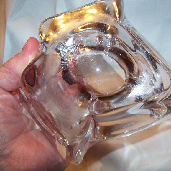 Vintage Sign Daum France Crystal Sculpture Bowl Trinket Holder or Display Piece - Picture 8 of 16